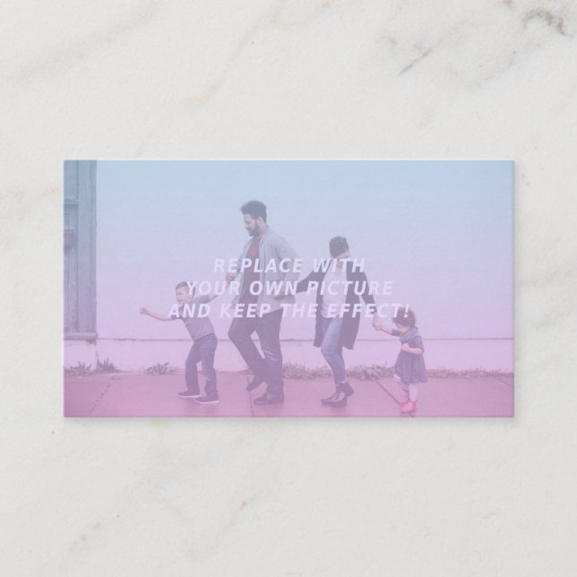 Pink & Blue Faded Gradient Effect Customizable Business Card (Front)