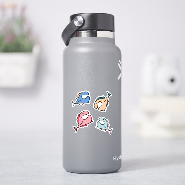 Pink Blue Fishes Sticker (HydroFlask)