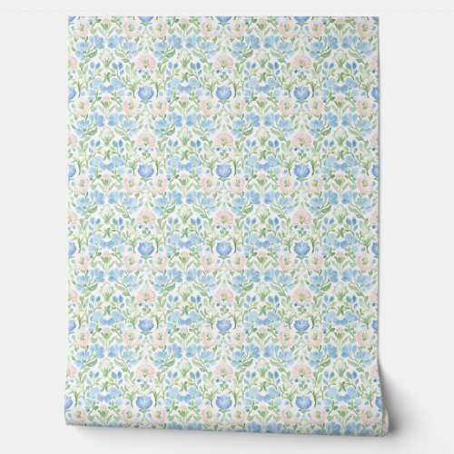 Pink Blue Floral Pattern Wallpaper Pink Blue Floral Pattern Wallpaper
