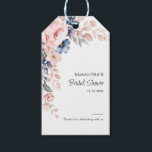 Pink Blue Floral Script Bridal Shower Gift Tags<br><div class="desc">Announce your upcoming bridal shower with our Modern Pastel Pink Indigo Blue Watercolor Floral gift tags. Featuring beautiful botanical watercolor bloom. Simply personalize with your shower details by clicking the customize it button to further re-arrange and format the style and placement of the text. TIP: Add our complimentary or matching...</div>