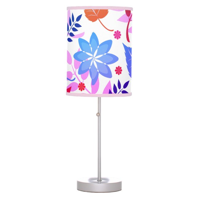 Pink & Blue Floral Table Lamp (Front)