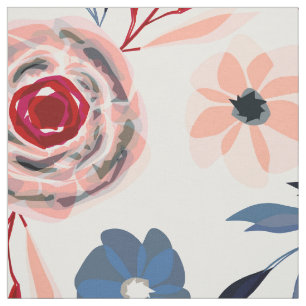 Pink, blue flowers . fabric