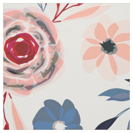 Pink, blue flowers . fabric