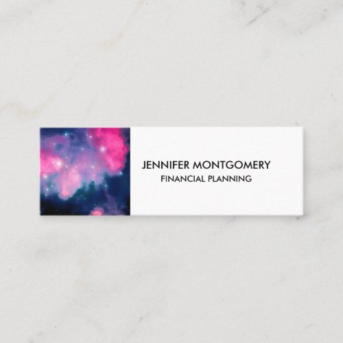 Pink  Blue Galaxy Nebula  Stars Abstract Mini Business Card