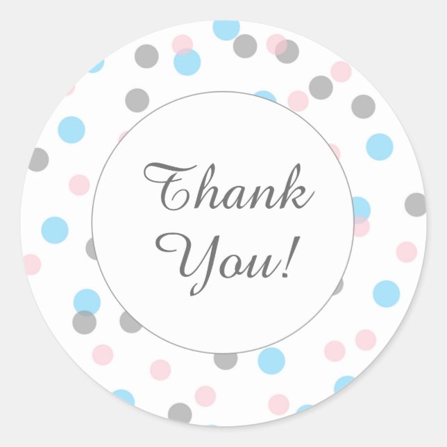 Pink blue gender reveal baby shower favor stickers (Front)