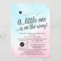 Pink & Blue Gender Reveal Baby Shower Invitation