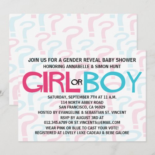 Gender Reveal Party Invitations
