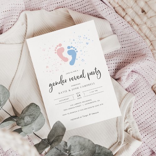 Pink  Blue Gender Reveal Invitation