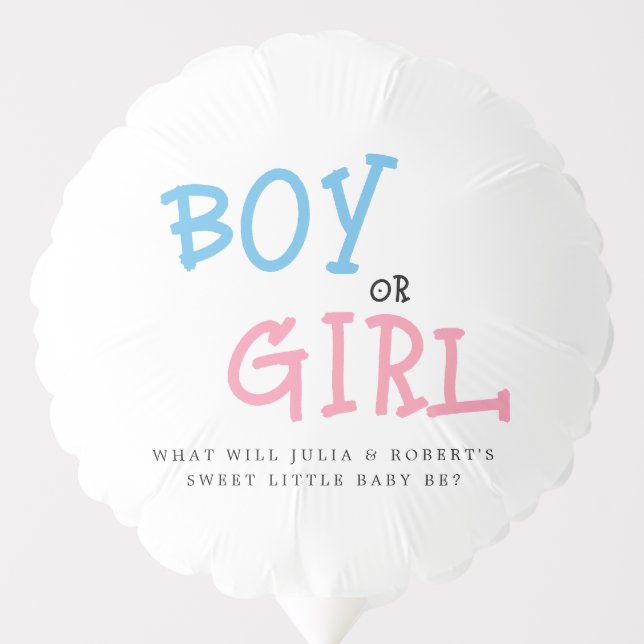 Pink Blue Gender Reveal Party Balloon (Front)