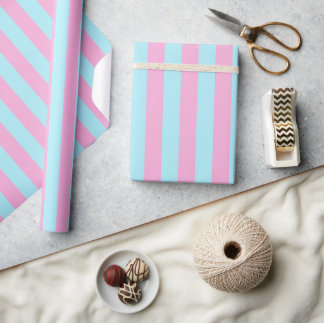 Pink Blue Gender Reveal Party Gift Wrapping Paper