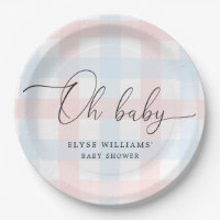 Pink Blue Gingham Oh Baby