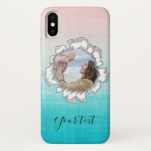 Pink Blue Girly Personalized Photo