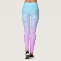 Pink+Blue Glitter Athleisure Yoga Pants Leggings