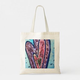 Pink Blue Glitter Hearts Art Custom Tote Bags