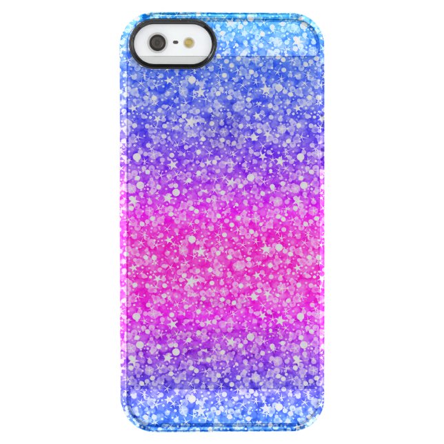 Pink & Blue Glitter & Sparkles Pattern Background Uncommon iPhone Case (Back)