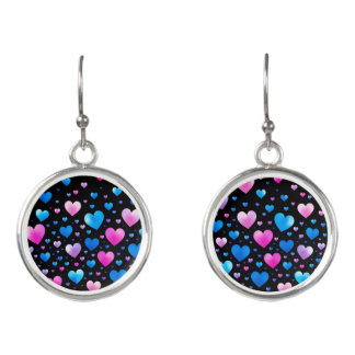 Pink & Blue Glowing Hearts Earrings