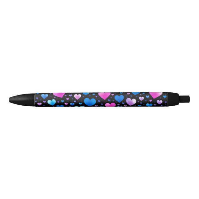 Pink & Blue Glowing Hearts  Pen (Front)