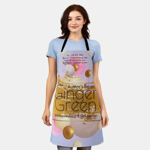 Pink Blue Gold Balloons Apron