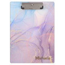 Pink & Blue Gold Glitter Marble