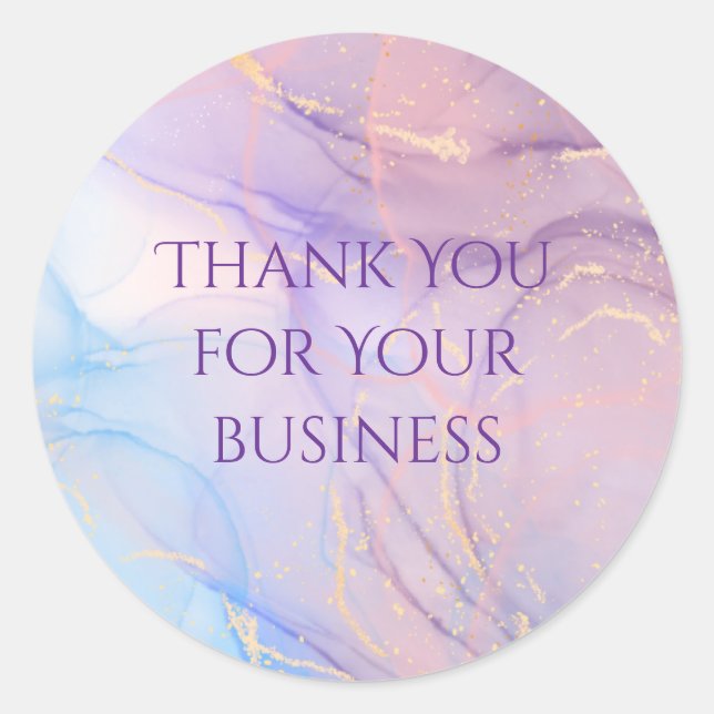 Pink & Blue Gold Glitter Marble Sticker Sheet (Front)
