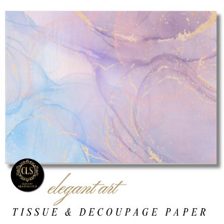Pink & Blue Gold Glitter Marble Tissue Paper