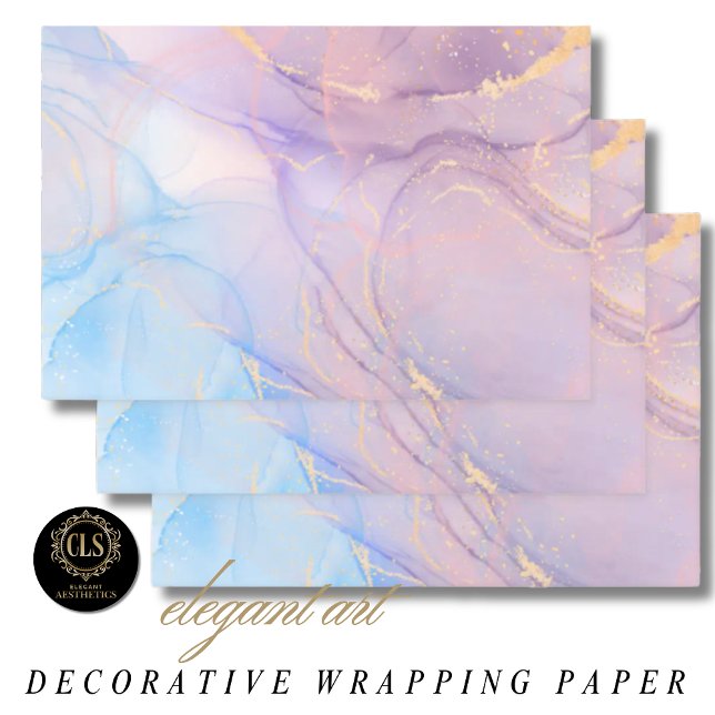 Pink & Blue Gold Glitter Marble Wrapping Paper Sheets (Pink & Blue Gold Glitter Marble Wrapping Paper Sheets)