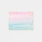Pink Blue Gold Ombre Watercolor | Add Name
