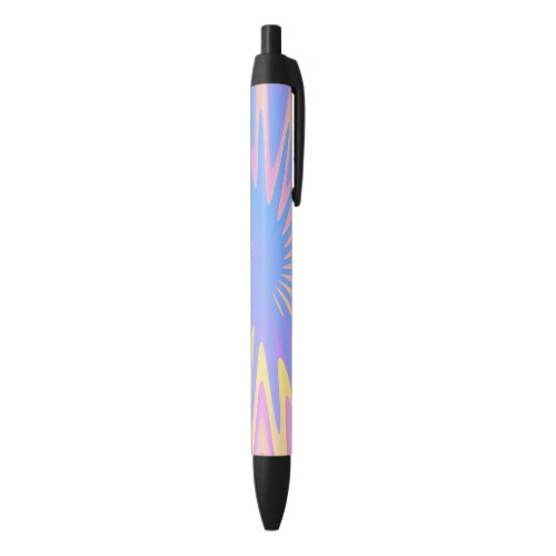 pink blue gradient Artistic Spiral tie dye Black Ink Pen