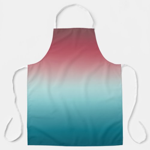 Pink  Blue Gradient Dusty Rose Aqua  Teal Ombre Apron