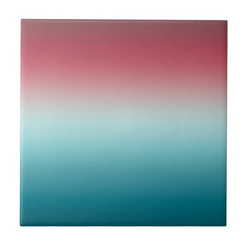 Pink  Blue Gradient Dusty Rose Aqua  Teal Ombre Ceramic Tile