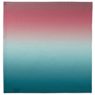 Pink & Blue Gradient Dusty Rose Aqua & Teal Ombre Cloth Napkin