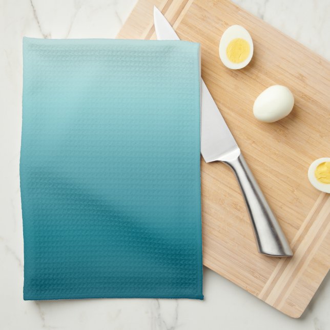 Pink & Blue Gradient Dusty Rose Aqua & Teal Ombre Kitchen Towel (Quarter Fold)