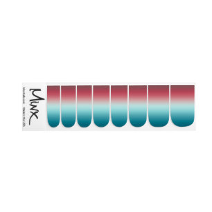 Pink & Blue Gradient Dusty Rose Aqua & Teal Ombre Minx Nail Art