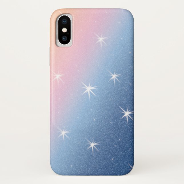 Pink Blue Gradient Glitter Case-Mate iPhone Case (Back)