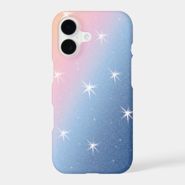 Pink Blue Gradient Glitter Iphone Case (Back)