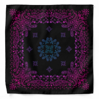 Pink & Blue Gradient Paisley Bandana