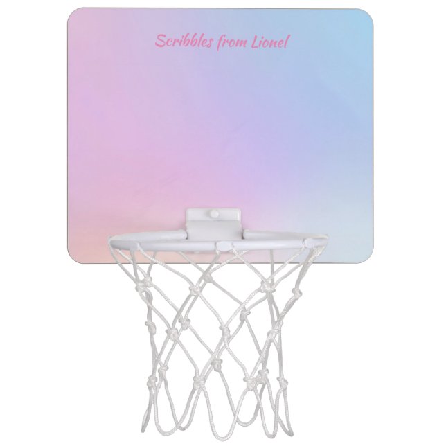 pink, blue, gradient, pastel, feminine, girly, "fo mini basketball hoop (Front)
