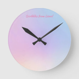 pink, blue, gradient, pastel, feminine, girly, "fo round clock