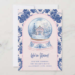 Pink & Blue Grandmillenial Change of Address Invitation