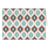 Pink Blue Gray Geometric Ikat Tribal Print Pattern (Front Horizontal)