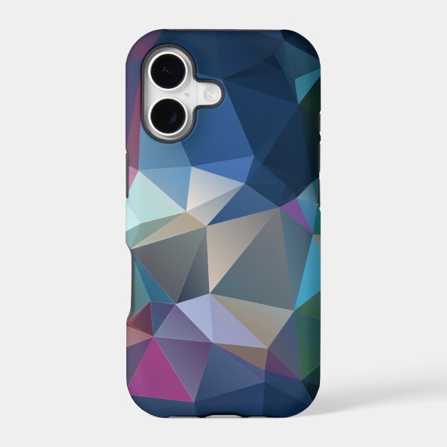 Pink Blue Green Abstract Pyramid Pattern Art Case- Iphone Case (Back)