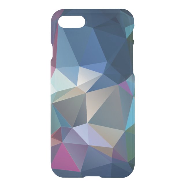 Pink Blue Green Abstract Pyramid Pattern Art Uncommon iPhone Case (Back)