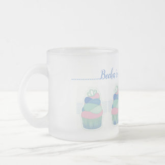 Pink blue green cute frosted cupcake frosted glass coffee mug