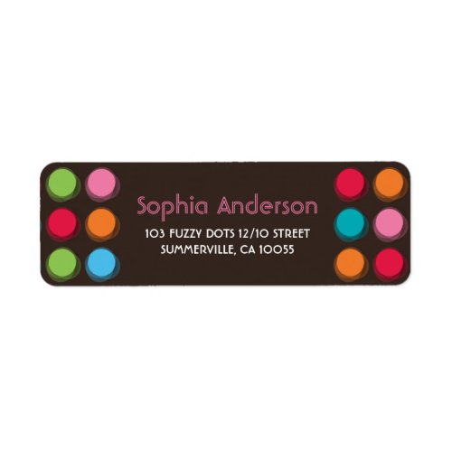 Pink Blue Green Fuzzy Color Dots Address Labels