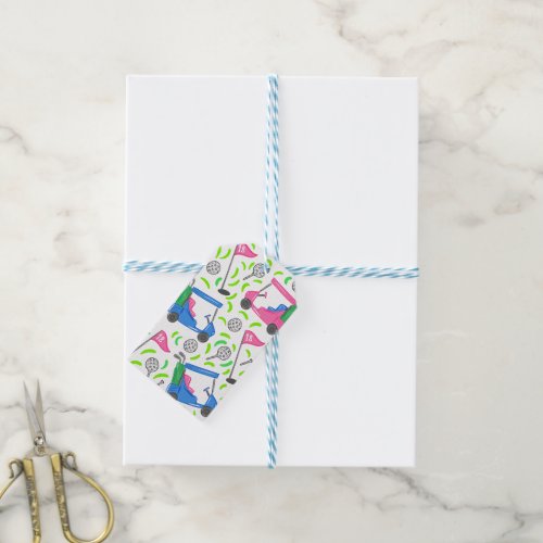 Pink Blue Green Golf Gift Tags