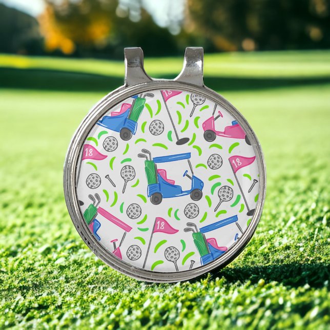 Pink Blue Green Golf Hat Clip (Creator Uploaded)