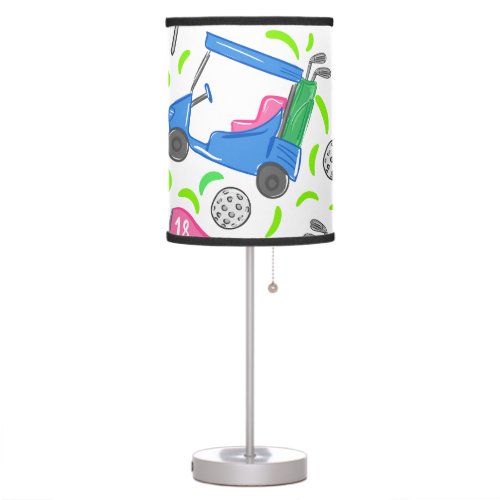 Pink Blue Green Golf Table Lamp