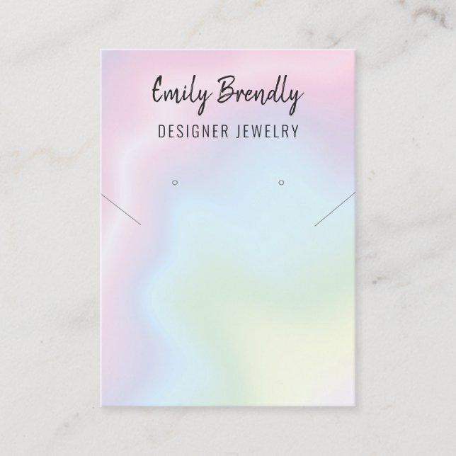 Pink Blue Green Necklace Earring Jewelry Display Business Card (Front)