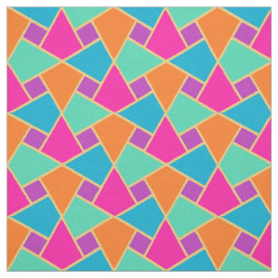 Pink Blue Green Orange Islamic Geometric Pattern Fabric