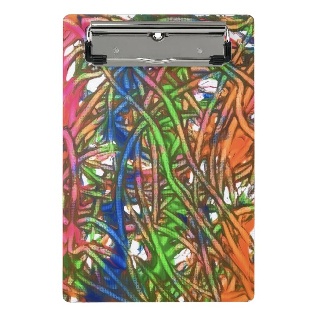 Pink, Blue, Green, Orange, Marble Artwork Mini Clipboard (Front)